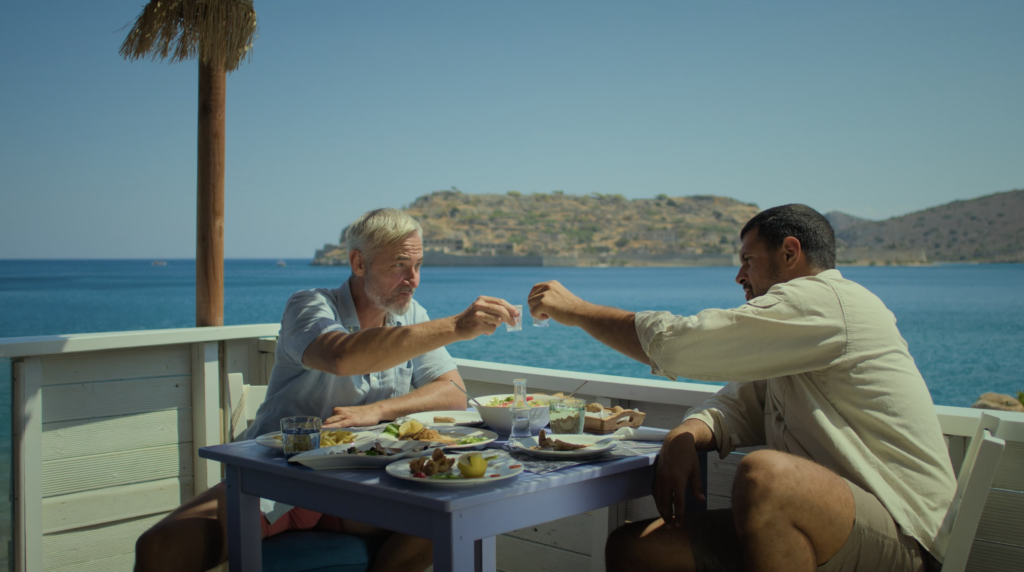 Cinematic frame from a tourism film in Agios Nikolaos Crete by The Film Tailors, showcasing seasonal landscapes and destination storytelling